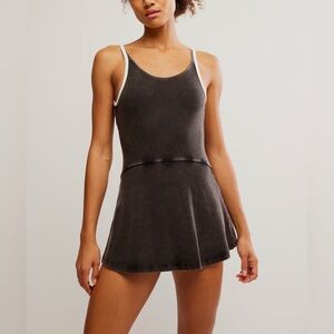 Free People Hot Shot Skortsie in Washed Black